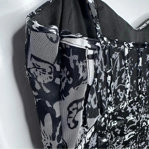 JS Collections Black Fit and Flare Tulle Corset Dress Size 8 - Picture 10 of 11